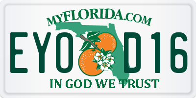 FL license plate EYOD16