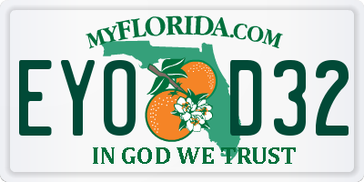 FL license plate EYOD32