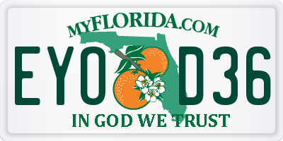 FL license plate EYOD36