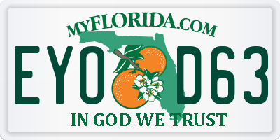 FL license plate EYOD63