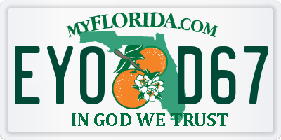 FL license plate EYOD67