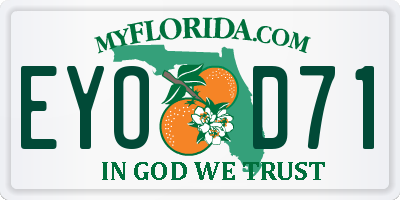 FL license plate EYOD71