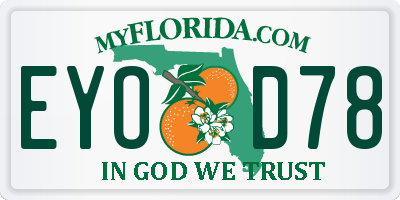 FL license plate EYOD78