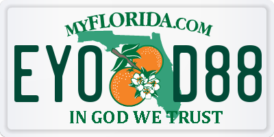FL license plate EYOD88