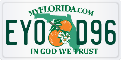 FL license plate EYOD96