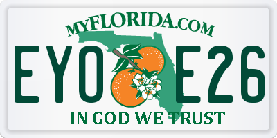 FL license plate EYOE26