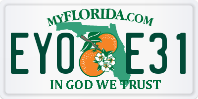 FL license plate EYOE31