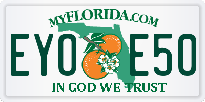 FL license plate EYOE50