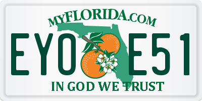 FL license plate EYOE51
