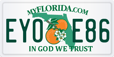FL license plate EYOE86