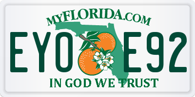 FL license plate EYOE92
