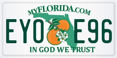 FL license plate EYOE96