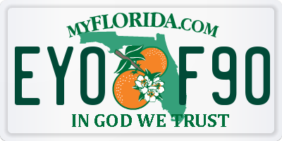 FL license plate EYOF90