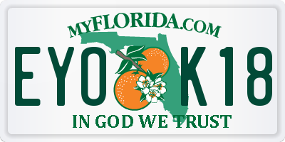 FL license plate EYOK18