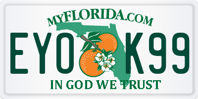 FL license plate EYOK99
