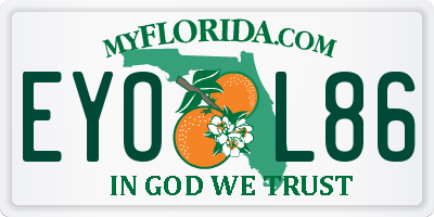 FL license plate EYOL86