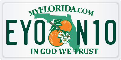 FL license plate EYON10