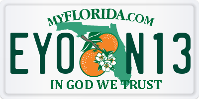 FL license plate EYON13