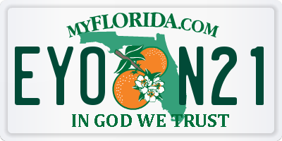 FL license plate EYON21