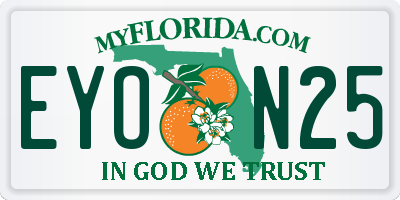 FL license plate EYON25