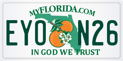 FL license plate EYON26