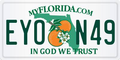 FL license plate EYON49