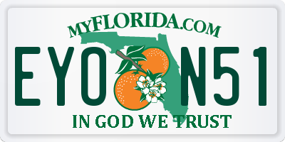 FL license plate EYON51