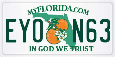 FL license plate EYON63