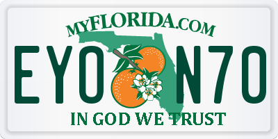 FL license plate EYON70