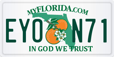 FL license plate EYON71