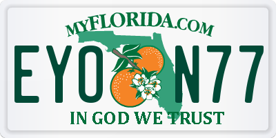 FL license plate EYON77