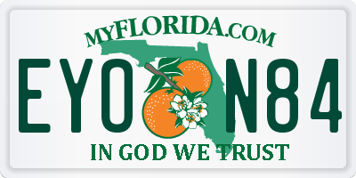 FL license plate EYON84