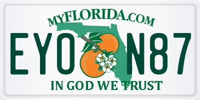 FL license plate EYON87