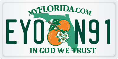 FL license plate EYON91