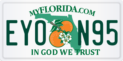 FL license plate EYON95