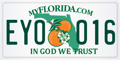 FL license plate EYOO16