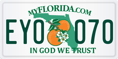 FL license plate EYOO70