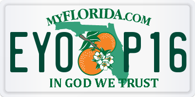 FL license plate EYOP16