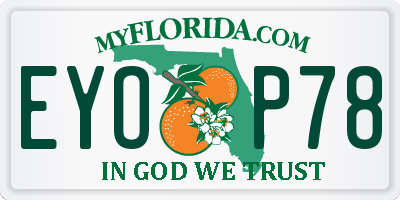 FL license plate EYOP78