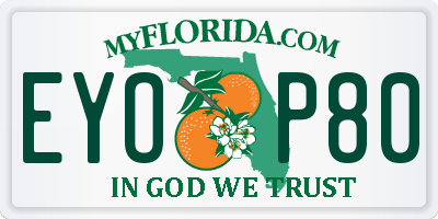 FL license plate EYOP80