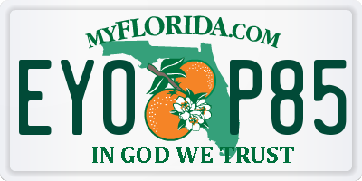 FL license plate EYOP85