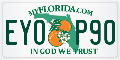 FL license plate EYOP90