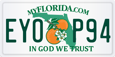 FL license plate EYOP94