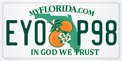 FL license plate EYOP98
