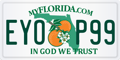FL license plate EYOP99
