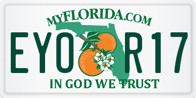 FL license plate EYOR17