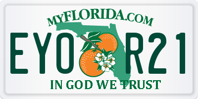 FL license plate EYOR21