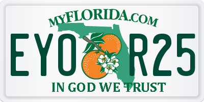 FL license plate EYOR25