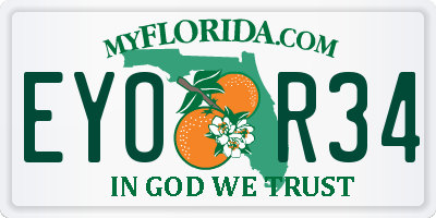 FL license plate EYOR34