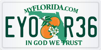 FL license plate EYOR36